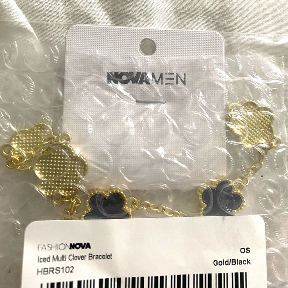 🔥 NOVA MENS BLACK CLOVER BRACELET🔥NEW IN ORIGINAL PACKAGING - Picture 3 of 3